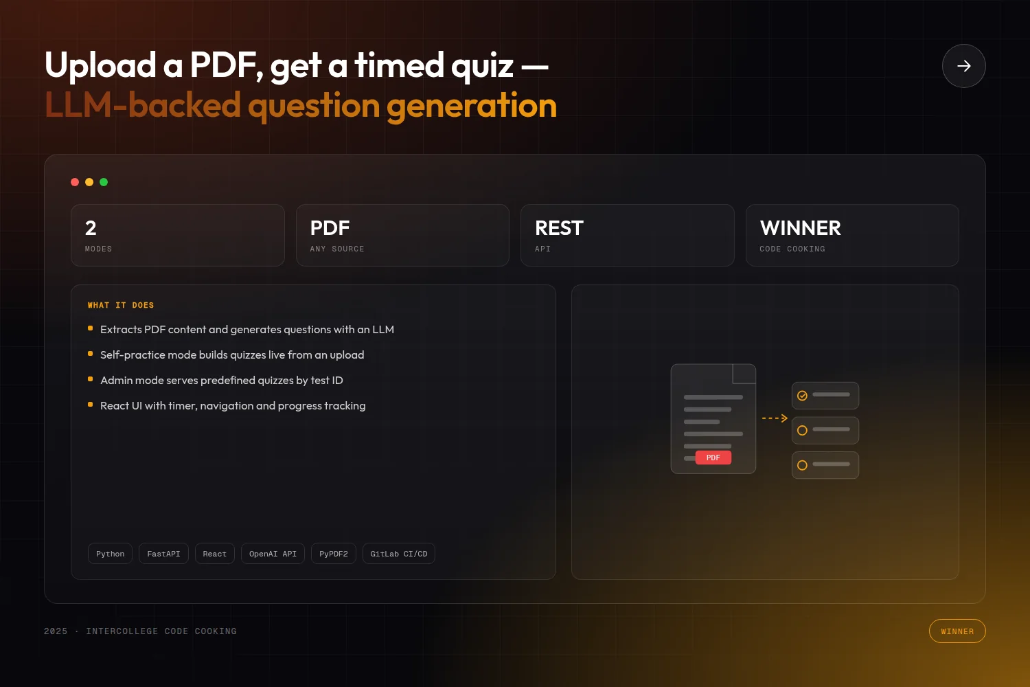 PDF Quiz Generator — project poster